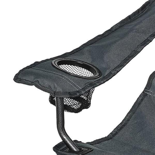 Fauteuil Camping ACIER Gris Noir 3 Fauteuil Camping ACIER Gris Noir – Image 3