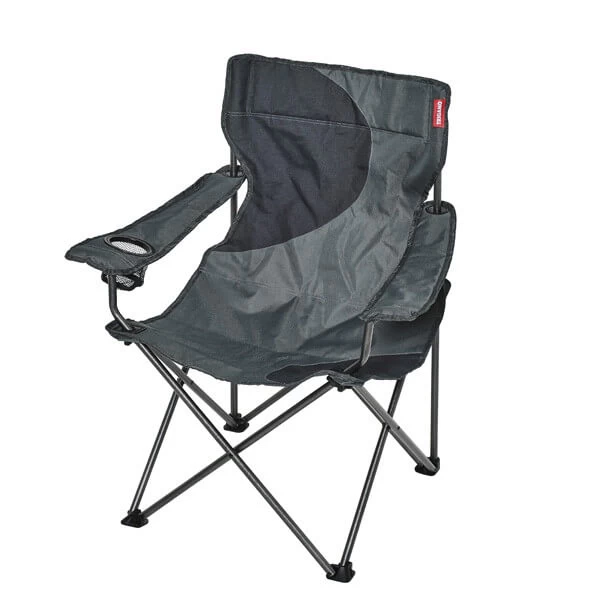 Fauteuil Camping ACIER Gris Noir 1 Fauteuil Camping ACIER Gris Noir